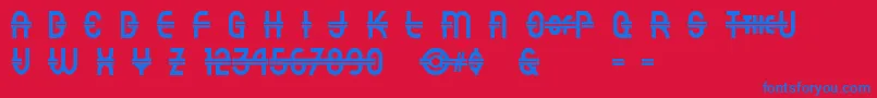 フォントLuncheon – 赤い背景に青い文字