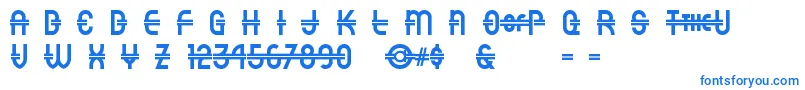 フォントLuncheon – 白い背景に青い文字