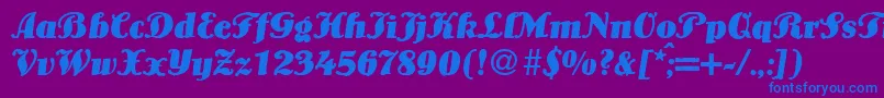 LouisBolditalicDb Font – Blue Fonts on Purple Background