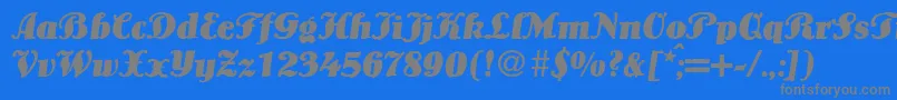 LouisBolditalicDb Font – Gray Fonts on Blue Background