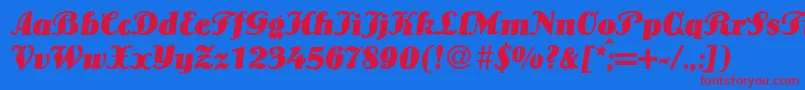 LouisBolditalicDb Font – Red Fonts on Blue Background