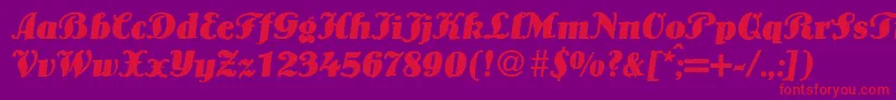 LouisBolditalicDb Font – Red Fonts on Purple Background