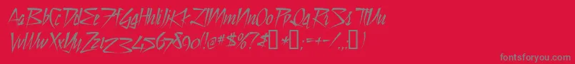 フォントStillTimeCyr – 赤い背景に灰色の文字