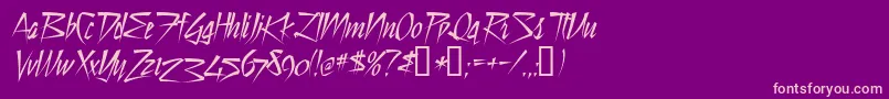 StillTimeCyr Font – Pink Fonts on Purple Background