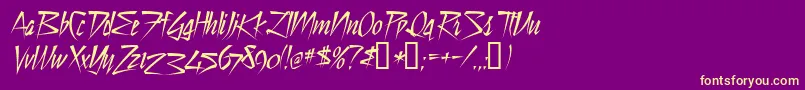 StillTimeCyr Font – Yellow Fonts on Purple Background