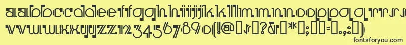 Шрифт Boomeringuenf – чёрные шрифты на жёлтом фоне