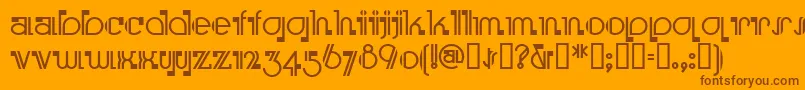 Boomeringuenf Font – Brown Fonts on Orange Background