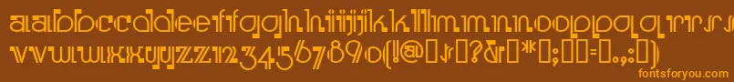 Boomeringuenf Font – Orange Fonts on Brown Background