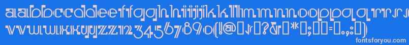 Boomeringuenf-fontti – vaaleanpunaiset fontit sinisellä taustalla