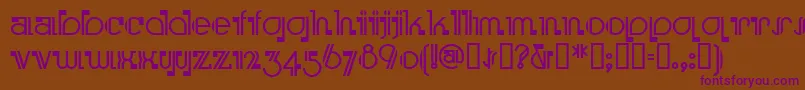 Boomeringuenf-Schriftart – Violette Schriften auf braunem Hintergrund