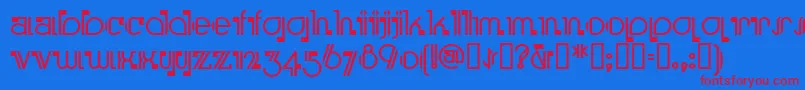 Boomeringuenf Font – Red Fonts on Blue Background