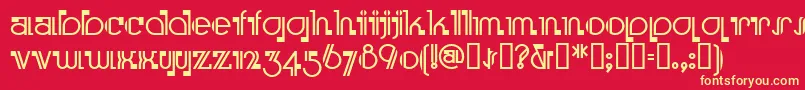 Boomeringuenf Font – Yellow Fonts on Red Background