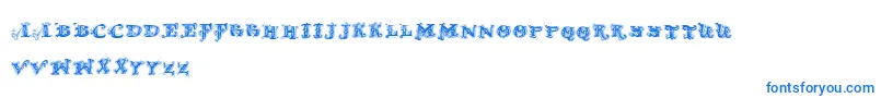 DOldModern2-Schriftart – Blaue Schriften auf weißem Hintergrund