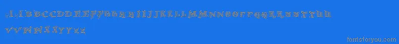 DOldModern2-Schriftart – Graue Schriften auf blauem Hintergrund