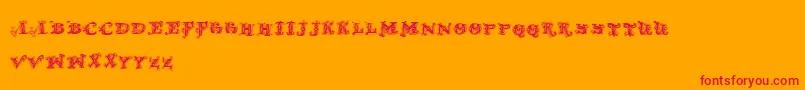 DOldModern2 Font – Red Fonts on Orange Background