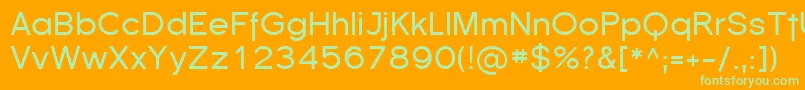 Weitere Informationen zur Sfflorencesans-Schriftart Sfflorencesans-Schriftart – Grüne Schriften auf orangefarbenem Hintergrund