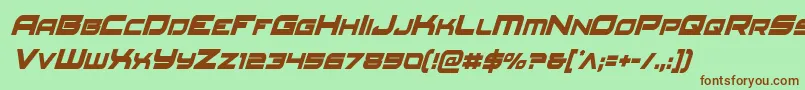 Redrocketcondital Font – Brown Fonts on Green Background