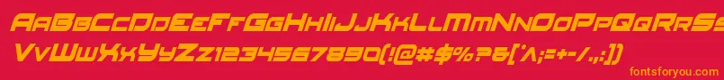 Redrocketcondital Font – Orange Fonts on Red Background