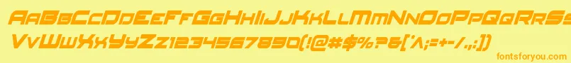 Redrocketcondital Font – Orange Fonts on Yellow Background