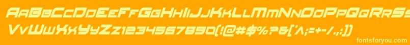Redrocketcondital Font – Yellow Fonts on Orange Background
