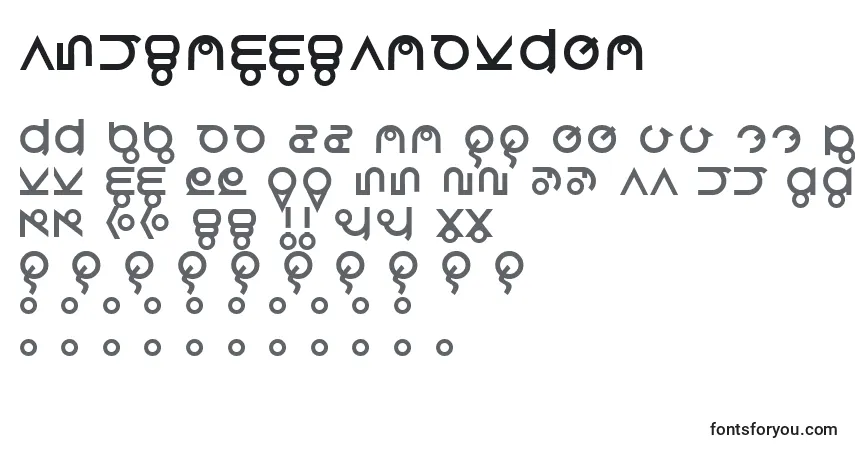 Schriftart RoswellWreckage – Alphabet, Zahlen, spezielle Symbole
