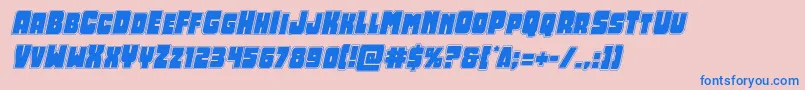フォントOpusmundiacadital – ピンクの背景に青い文字
