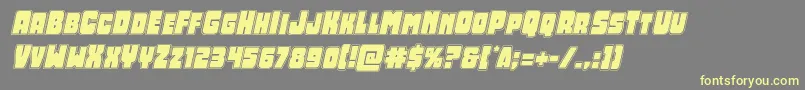 Opusmundiacadital-Schriftart – Gelbe Schriften auf grauem Hintergrund