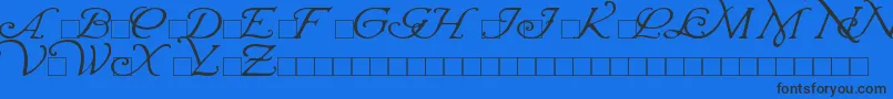 WrennInitials Font – Black Fonts on Blue Background