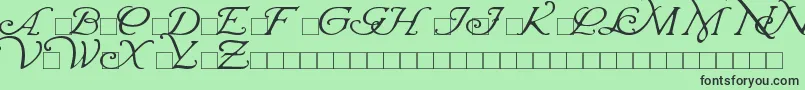 WrennInitials-Schriftart – Schwarze Schriften auf grünem Hintergrund