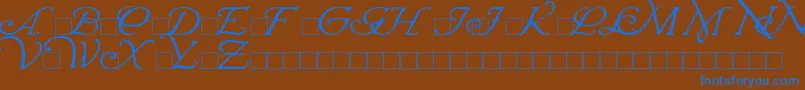 WrennInitials Font – Blue Fonts on Brown Background
