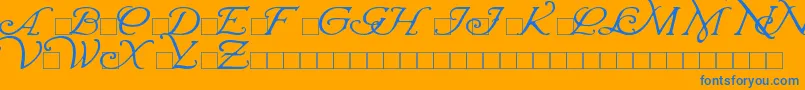 WrennInitials-fontti – siniset fontit oranssilla taustalla