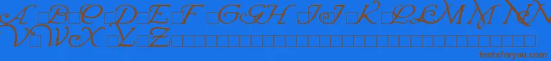 WrennInitials Font – Brown Fonts on Blue Background