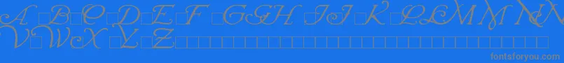 WrennInitials Font – Gray Fonts on Blue Background