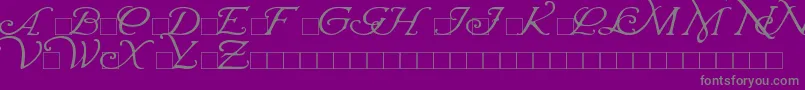 WrennInitials-Schriftart – Graue Schriften auf violettem Hintergrund