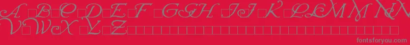 WrennInitials-Schriftart – Graue Schriften auf rotem Hintergrund