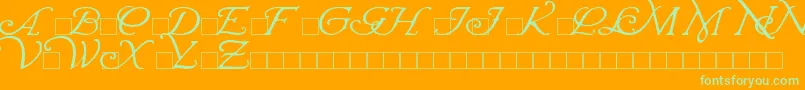 Fonte WrennInitials – fontes verdes em um fundo laranja
