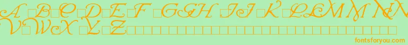 WrennInitials Font – Orange Fonts on Green Background