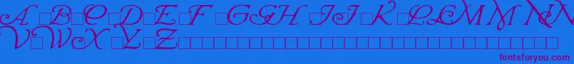 WrennInitials Font – Purple Fonts on Blue Background