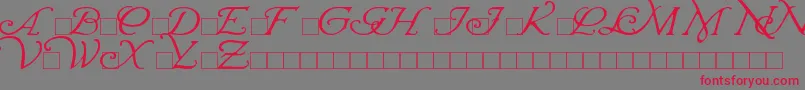 WrennInitials-Schriftart – Rote Schriften auf grauem Hintergrund