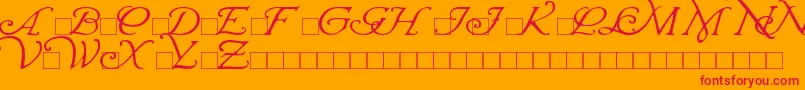 WrennInitials Font – Red Fonts on Orange Background