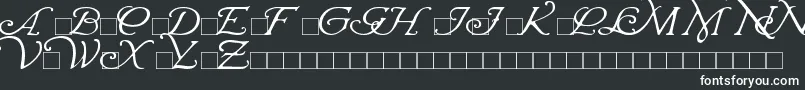 WrennInitials-fontti – valkoiset fontit mustalla taustalla