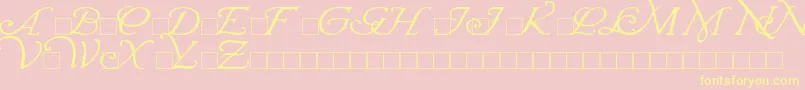 WrennInitials Font – Yellow Fonts on Pink Background