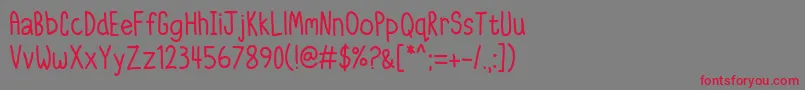 IttyBittyNotebook Font – Red Fonts on Gray Background