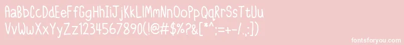 IttyBittyNotebook Font – White Fonts on Pink Background
