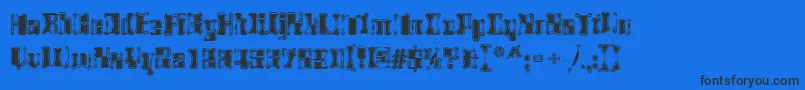 Alienautopsy Font – Black Fonts on Blue Background