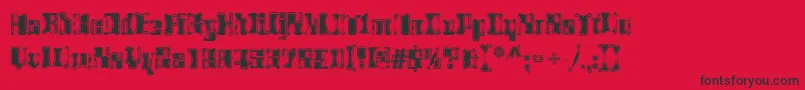 Czcionka Alienautopsy – czarne czcionki na czerwonym tle