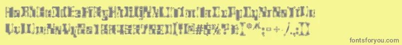 Alienautopsy Font – Gray Fonts on Yellow Background