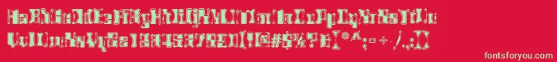 フォントAlienautopsy – 赤い背景に緑の文字