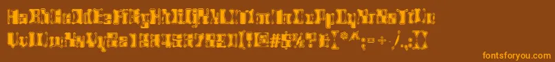 Alienautopsy Font – Orange Fonts on Brown Background
