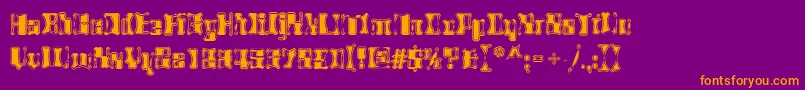 Alienautopsy Font – Orange Fonts on Purple Background